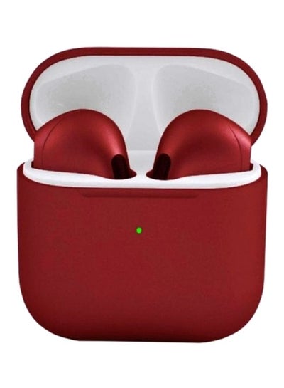 Buy Pro 4 Bluetooth In-Ear Earphones With Charging Case Red/White in UAE