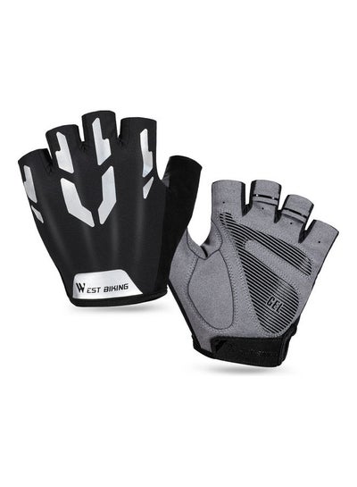 Buy Riding Reflect Anti-Slip Half Finger Gloves in UAE