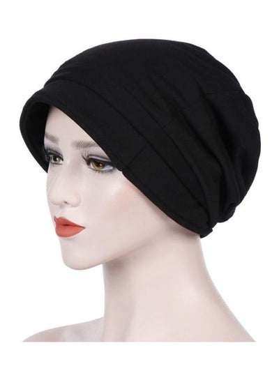 Buy Solid Pattern Fashion Hat Black in Saudi Arabia