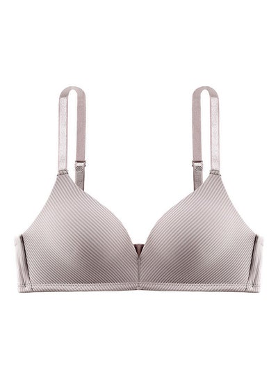 Buy Striped Detail Seamless Bralette Grey in Saudi Arabia