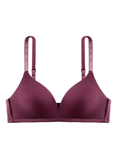 Buy Striped Detail Seamless Bralette Purple in Saudi Arabia