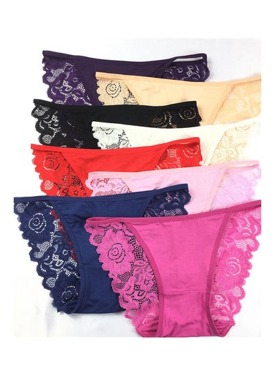 Buy 8 Pack Lace Detail Brief Multicolour in UAE