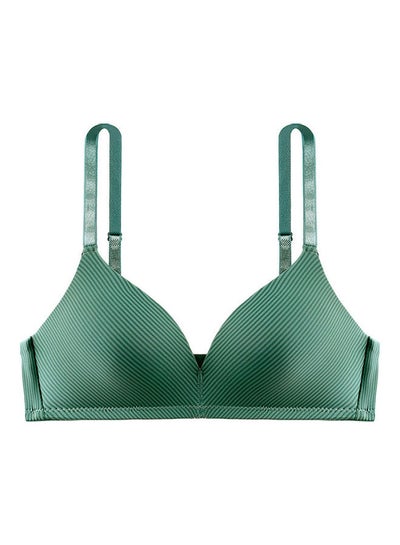 Buy Striped Detail Seamless Bralette Green in Saudi Arabia