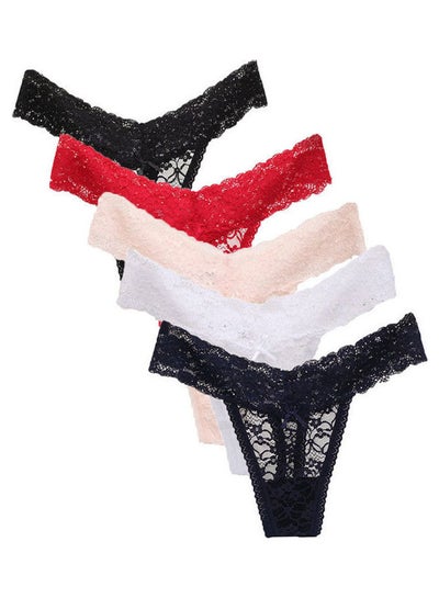 Buy 5 Pack Lace Detail Casual Brief Multicolour in Saudi Arabia