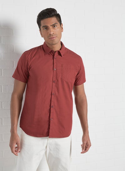 Buy Men's Basic Short Sleeve Shirt Red in Saudi Arabia