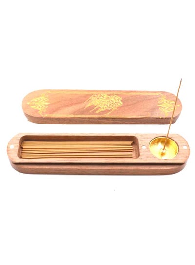 Buy 20 Piece - Cambodian Oud Incense Stick With Burner Brown 90grams in UAE