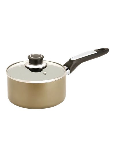 Buy Saucepan With Lid Beige/Black 16cm in Saudi Arabia