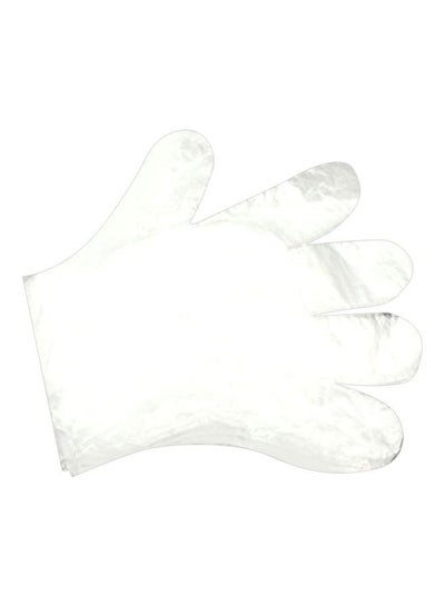 Buy 100-Piece Poly Glove Set White in UAE