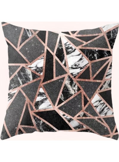 Buy Marble Design Cushion Cover Multicolour 45x45cm in UAE