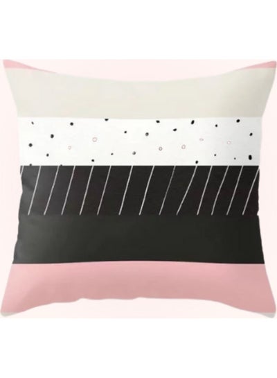 Buy Multi Colored Striped Design Cushion Cover Multicolour 45x45cm in UAE