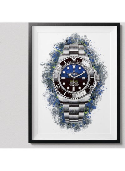 Buy Rolex Deepsea Oyster Fine Art Poster With Frame Multicolour 50X40 CM in UAE