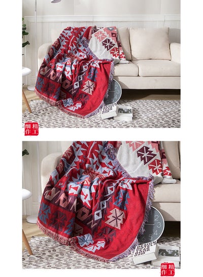 Buy A Vintage European Blanket Combination Red/Blue/White in UAE