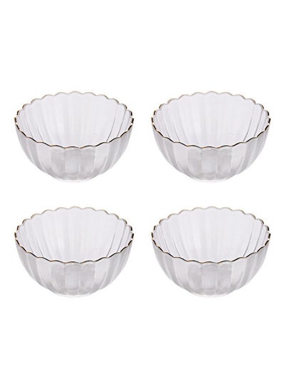 Buy 4-Piece Glass Bowl Set Clear 14x13x13.5cm in Saudi Arabia