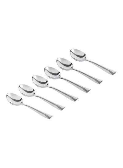 Buy 6-Piece Vivante Tea Spoon Set Silver 6x14cm in Saudi Arabia