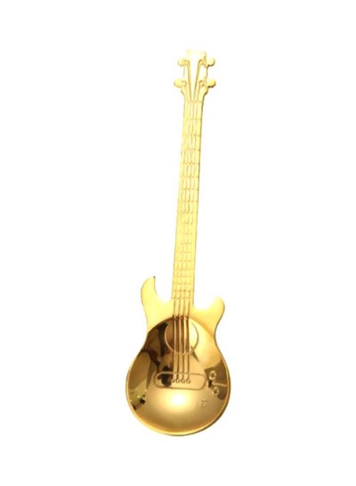 Buy Stainless Steel Guitar Shaped Spoon Gold 3.2x0.5x12centimeter in UAE