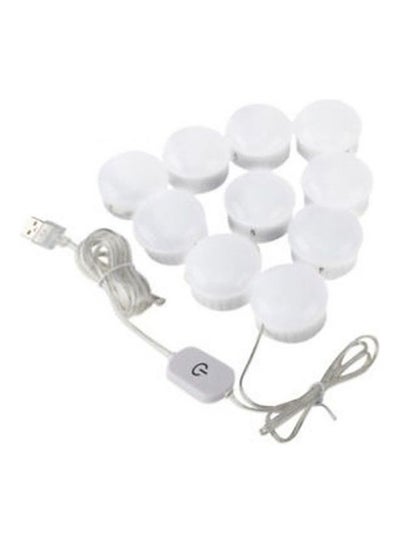 Buy 10-Piece USB LED Makeup Mirror Bulb White in UAE