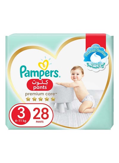 Buy Premium Care Pants Diapers, Size 3, Midi, 6-11 Kg, Carry Pack, 28 Diapers in UAE