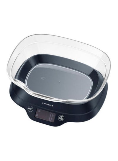 Buy Premium Digital Kitchen Scale With Mixing Bowl Black/Clear 24.5cm in Saudi Arabia
