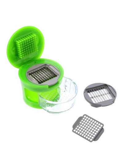 Buy Garlic Presser Dicer With Removable Collector Bin Green in Saudi Arabia