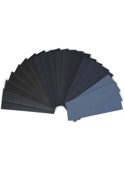 Buy 28-Sheet Dry And Wet Sandpaper Black in Saudi Arabia