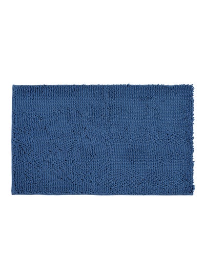 Buy Bath Mat - Shaggy -  Bathroom Mat Soft And Cushion 2 Piece - Dark Blue 50X80 cm in Saudi Arabia