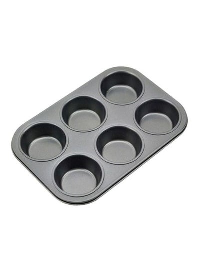 Buy Non Stick 6-Hold Cake Mould Black in Egypt