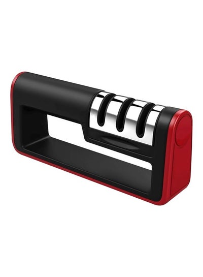 Buy 3-Stage Knife Sharpener Black/Silver/Red in UAE