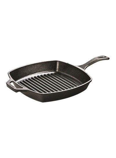 Buy Pre-Seasoned Cast-Iron Square Grill Pan Black 10.5x1.75x10.5inch in UAE