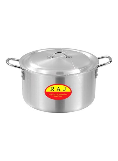 Buy Aluminium Cooking Pot With Handle Silver 33x18cm in Saudi Arabia