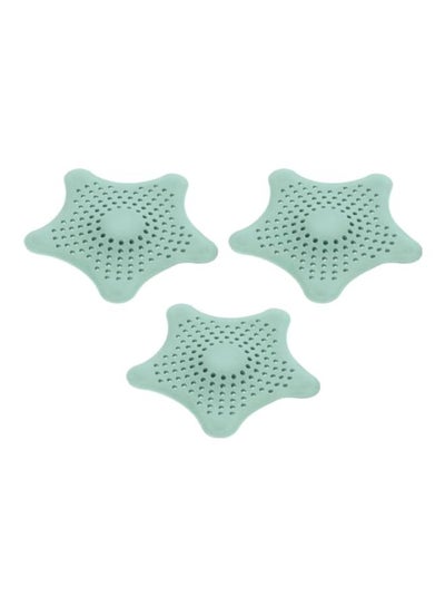 Buy 3-Piece Star-Shaped Silicone Sink Strainer Multicolour 15x13cm in UAE