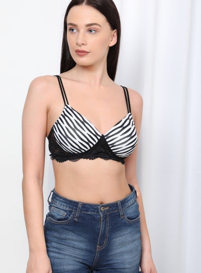 اشتري Non Padded Stripes T-Shirt Bra أسود في السعودية