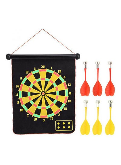 Buy Magnetic Double Sided Dart Board Wall Hanging Dartboard With 6 Safety Darts 15inch in Saudi Arabia