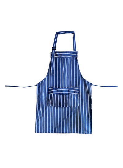 Buy Striped Kitchen Apron With Adjustable Neck Strap Blue 57x82cm in UAE