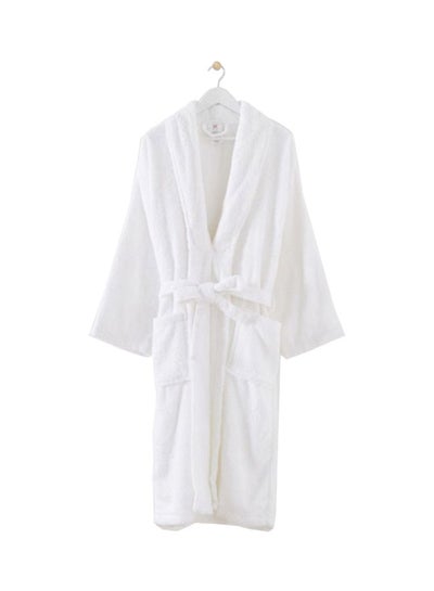 Buy Essential Shawl Bath Robe White 114cm in UAE