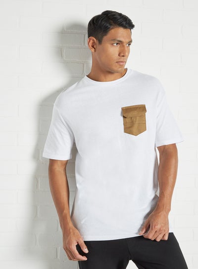 Buy Flap Pocket T-Shirt White in Egypt