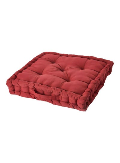 Buy Floor Cushion Cotton Red 50x50x10cm in Saudi Arabia