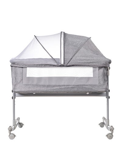 اشتري Grey 3 in 1 Baby Folding Crib Portable Cosleeping Bed With Adjustable Bedside And Sleeper 6 9 Months في الامارات
