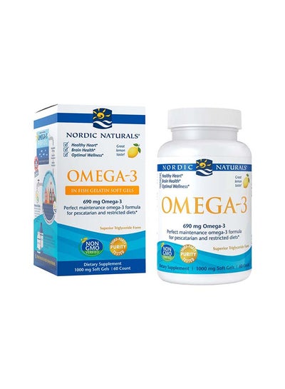 Buy Omega-3 in Fish Gelatin, 60 Softgels in UAE