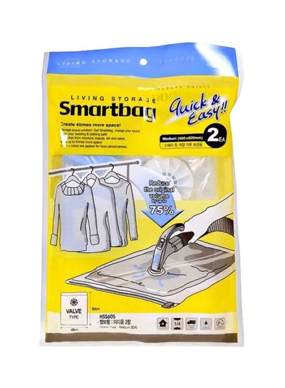 Buy 2-Piece Valve Type Smart Bag Set Clear in UAE