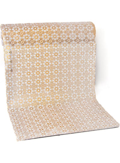 Buy Embroidered Table Mat Gold/White 50 x 20 x 8cm in Saudi Arabia