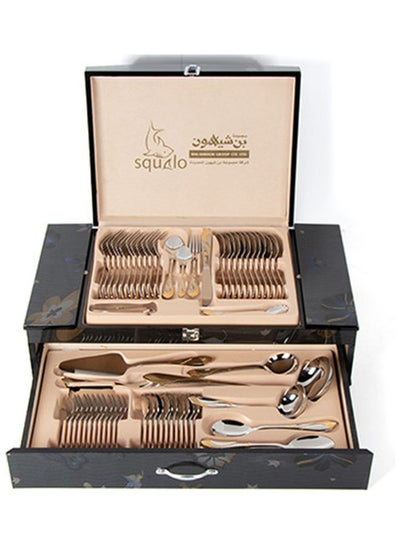 Buy 72-Piece Stainless Steel Cutlery Set Silver/Gold in Saudi Arabia