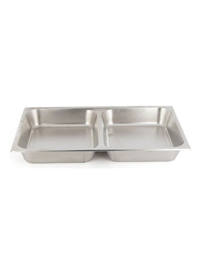 Buy Stainless Steel Serving Tray Silver 35 x 26 x 6cm in Saudi Arabia