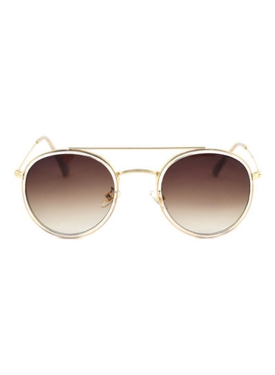 Buy Women's UV Protection Round Frame Sunglasses with Case in Saudi Arabia