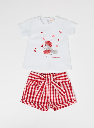 Buy Baby T-Shirt and Shorts Set Red in Egypt