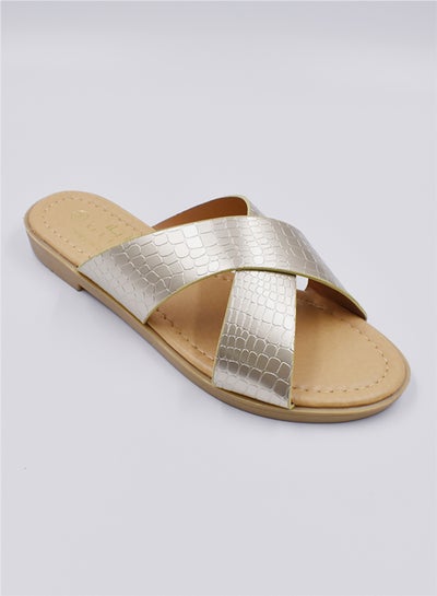 Animal Skin Pattern Flat Sandal CHAMPAGNE/GOLD price in UAE | Noon UAE |  kanbkam
