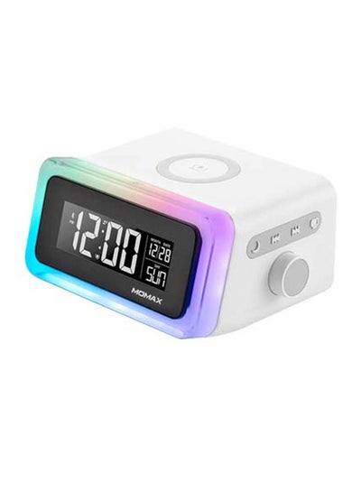 Buy Digital Clock And Alarm With Speaker And 10W Wireless Charging, 5 Modes Colourful Light White 0.67kg in Saudi Arabia