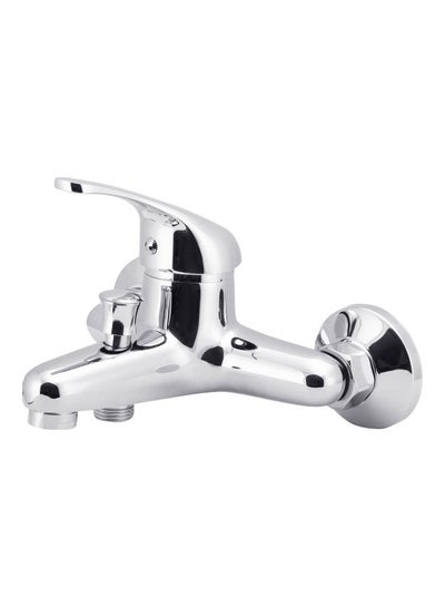 Buy Geepas Single Lever Bath-Shower Mixer, Chrome Finish Tap, GSW61089 | Solid Brass Construction | Stainless Steel Bathroom, Shower, Tub Faucet Wall-Mounted, 3 Bar Pressure Silver in UAE