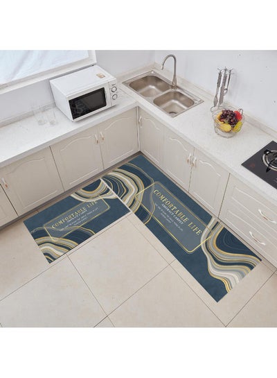 Buy 2-Piece Kitchen Floor Mat Multicolour in UAE