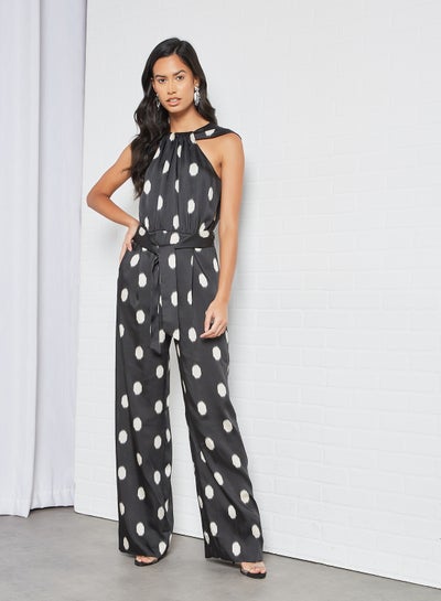 Buy Now Polka Dot Print Jumpsuit Black With Fast Delivery And Easy Returns In Riyadh Jeddah And All Ksa