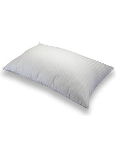 Buy Soft Stripe Hotel Pillow Polyester White 50x75cm in Saudi Arabia